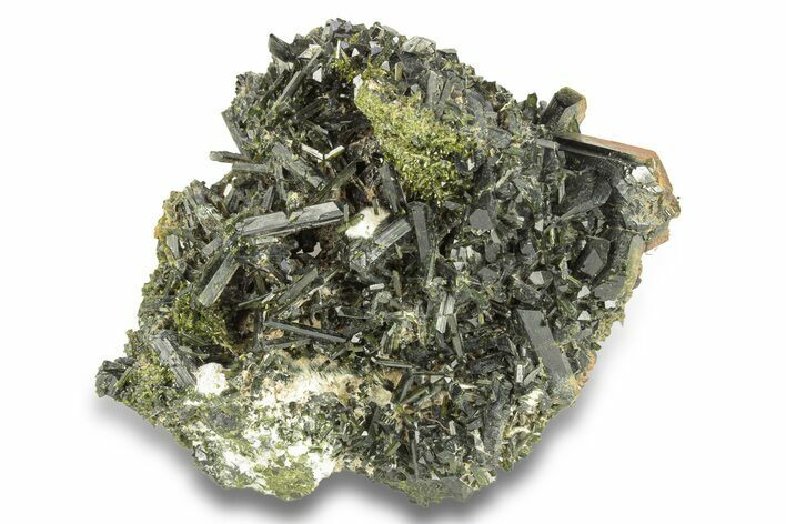 Lustrous, Epidote Crystal Cluster on Actinolite - Pakistan #257765